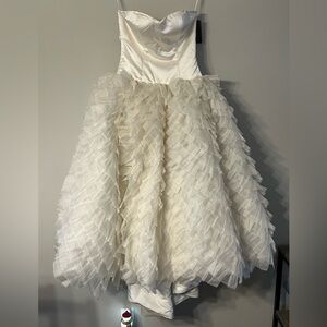 New with tags 3/4 length Firas Yousif silk organza wedding dress size 8.